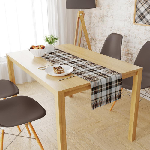 DIMcol ΤΡΑΒΕΡΣΑ ΑΛΕΚΙΑΣΤΗ ΕΝΗΛ Cott/Pol 70/30 40X180 Tartan 491 Beige