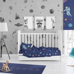 ΚΑΤΩΣΕΝΤΟΝΟ ΜΕ ΛΑΣΤΙΧΟ bebe Space 189 0,70X1,40X0,15 Blue Cotton 100%