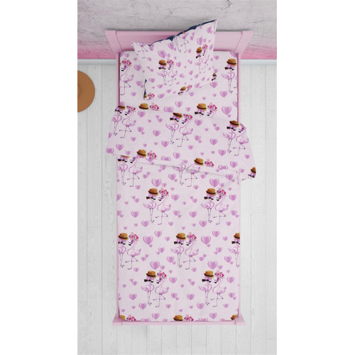 ΠΑΠΛΩΜΑΤΟΘΗΚΗ ΕΜΠΡΙΜΕ kids Flamingo 169 160Χ240 Lila Cotton 100%