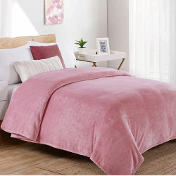 DIMcol ΚΟΥΒΕΡΤΑ CORAL FLEECE ΕΝΗΛ Polyester 220Χ240 Μονόχρωμη 01 Cashmere Pink
