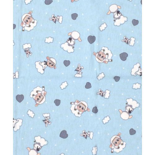 DIMcol ΣΕΝΤΟΝΑΚΙ ΛΙΚΝΟΥ ΒΡΕΦ Flannel Cotton 100% 80Χ110 Προβατάκι 06 Sky blue 1914453706600682