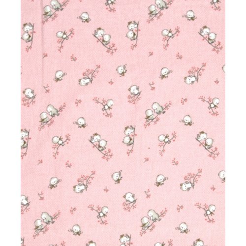 DIMcol ΣΕΝΤΟΝΑΚΙ ΛΙΚΝΟΥ ΒΡΕΦ Flannel Cotton 100% 80Χ110 Birds 15 Pink 1914453708601579