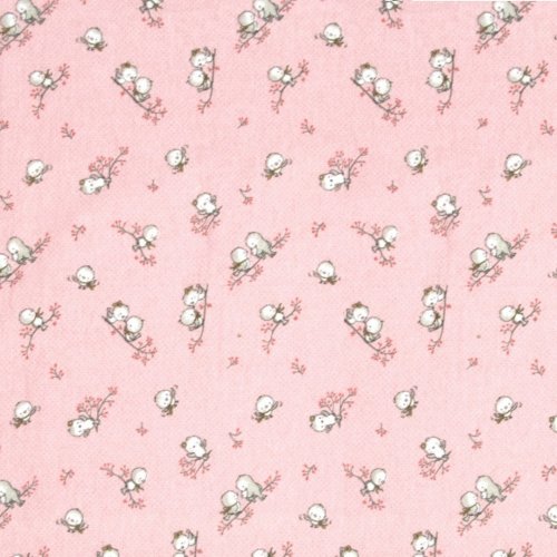 DIMcol ΠΑΝΑ ΦΑΝΕΛΑ ΒΡΕΦ Flannel Cotton 100% 80X80 Birds 15 Pink 1914553608601579