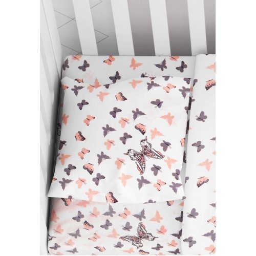 DIMcol ΜΑΞΙΛΑΡΟΘΗΚΗ ΕΜΠΡΙΜΕ ΒΡΕΦ Cotton 100% 35Χ45 Butterfly 61 Coral 1915817707206183