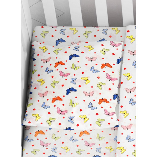 DIMcol ΜΑΞΙΛΑΡΟΘΗΚΗ ΕΜΠΡΙΜΕ ΒΡΕΦ Flannel Cotton 100% 35Χ45 Butterfly 49 Rotary Print 1915857707204998