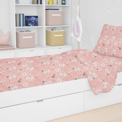 DIMcol ΣΕΝΤΟΝΙΑ ΕΜΠΡΙΜΕ ΣΕΤ 2 τεμ ΠΑΙΔ Cotton 100% 160Χ240 Smile 82 Coral 1925215208008283