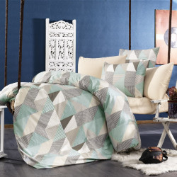 DIMcol ΠΑΠΛΩΜΑΤΟΘΗΚΗ ΕΜΠΡΙΜΕ ΕΝΗΛ Flannel Cotton 100% 160Χ240 Geometrical 330 Green-Beige 1935755241633087