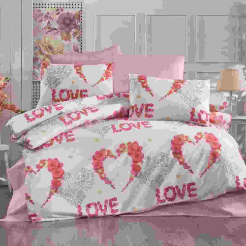 DIMcol ΠΑΠΛΩΜΑΤΟΘΗΚΗ ΕΜΠΡΙΜΕ ΕΝΗΛ Cott/Pol 70/30 160Χ240 Πάθος 304 White-Pink 1935785241930444