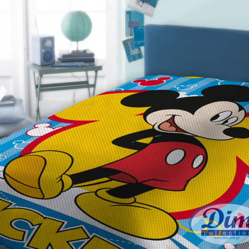 DISNEY DIMcol ΚΟΥΒΕΡΤΑ ΠΙΚΕ ΠΑΙΔ Cotton 100% 160Χ240 MICKEY 565 Digital Print 2120415201056599