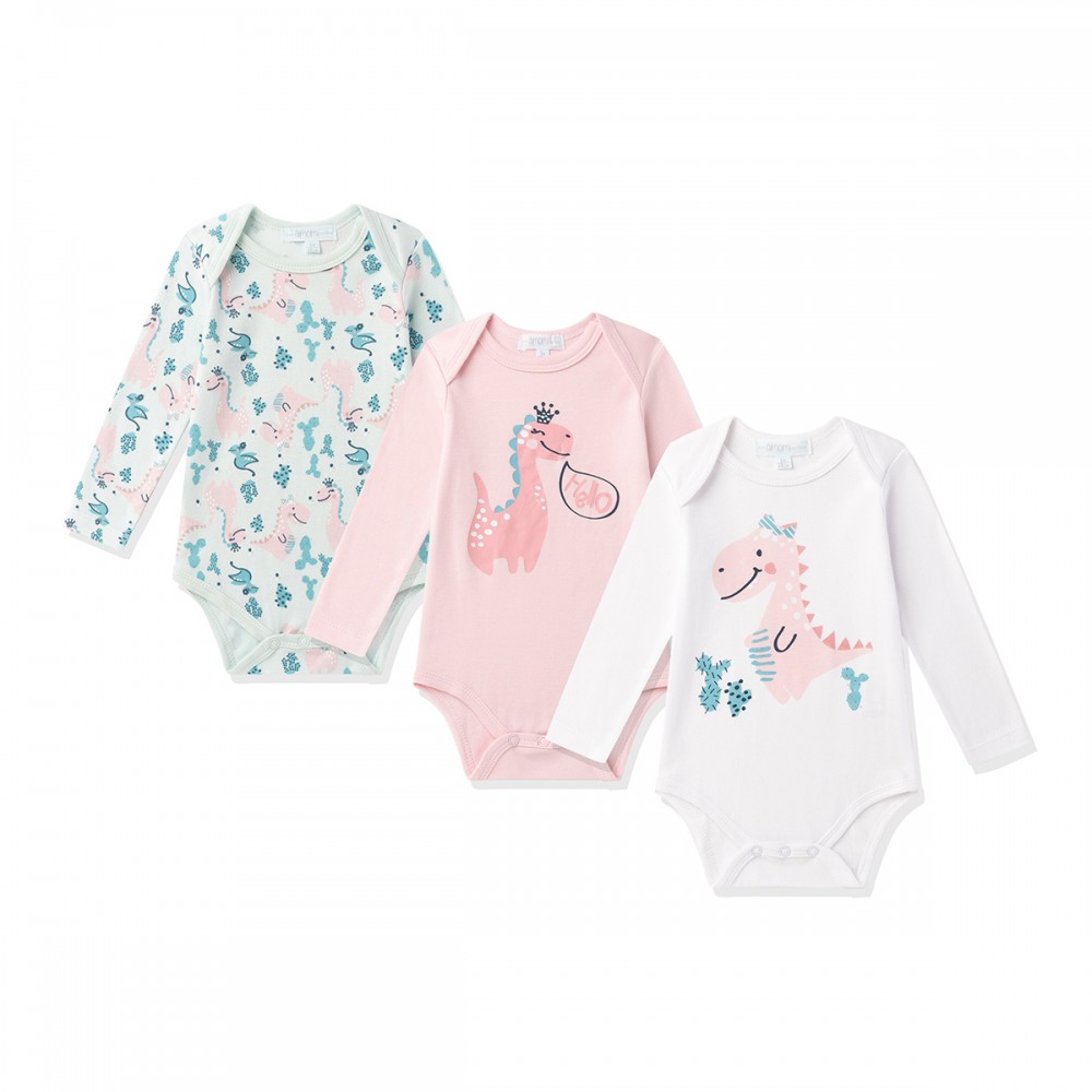 Η φωτογραφία δείχνει Σετ εσώρουχα 3 τεμαχίωνΜακρύ μανίκι100%&nbsp; βαμβάκιOekotex 100Παιχνιδιάρικα σχέδιαΕύκολο άνοιγμα