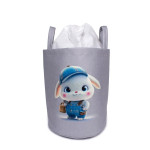 Η φωτογραφία δείχνει Υφασμάτινο καλάθι αποθήκευσης για την τακτοποίηση του παιδικού-βρεφικού δωματίου, διαστάσεων 50X30X45 cm και χωρητικότητας έως 32L με χρωματιστό σχέδιο ψηφιακής εκτύπωσης για να ομορφαίνει το δωμάτιο.