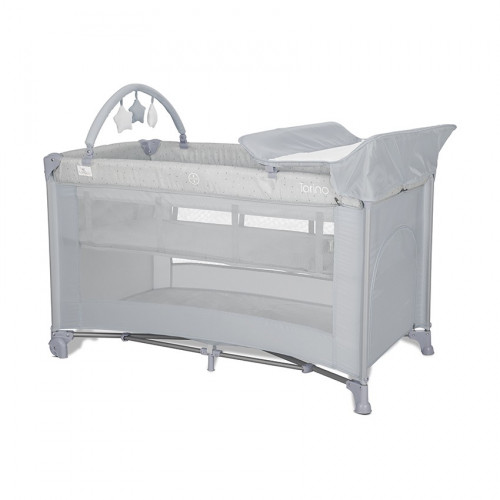 LORELLI ΠΑΡΚΟΚΡΕΒΑΤΟ ΔΥΟ ΕΠΙΠΕΔΩΝ ΜΕ ΑΛΛΑΞΙΕΡΑ TORINO 2 LAYERS PLUS GREY 10080472604