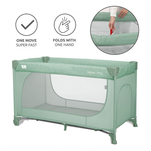 LORELLI ΠΑΡΚΟΚΡΕΒΑΤΟ ΜΩΡΟΥ MOON HUG ONE TOUCH FOLD 1 ΕΠΙΠΕΔΟΥ GREEN 10080772605