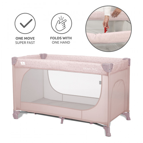 LORELLI ΠΑΡΚΟΚΡΕΒΑΤΟ ΜΩΡΟΥ MOON HUG ONE TOUCH FOLD 1 ΕΠΙΠΕΔΟΥ PINK 10080772606