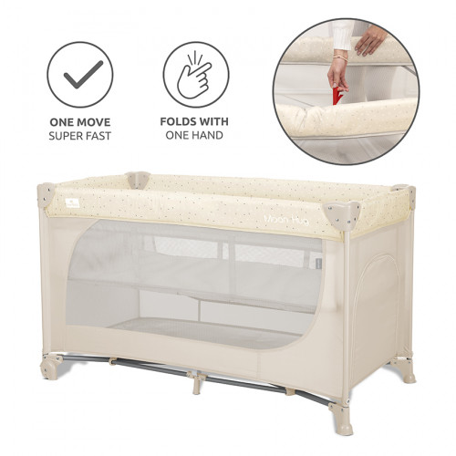 LORELLI ΠΑΡΚΟΚΡΕΒΑΤΟ ΜΩΡΟΥ MOON HUG ONE TOUCH FOLD 2 ΕΠΙΠΕΔΩΝ BEIGE 10080782603