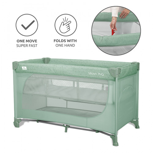 LORELLI ΠΑΡΚΟΚΡΕΒΑΤΟ ΜΩΡΟΥ MOON HUG ONE TOUCH FOLD 2 ΕΠΙΠΕΔΩΝ GREEN 10080782605