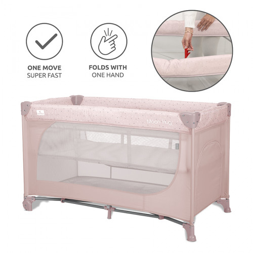 LORELLI ΠΑΡΚΟΚΡΕΒΑΤΟ ΜΩΡΟΥ MOON HUG ONE TOUCH FOLD 2 ΕΠΙΠΕΔΩΝ PINK 10080782606