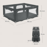 Lionelo Florence Easy Fold Πάρκο για παιδιά (0–48 μηνών) 150 x 180 cm, πτυσσόμενο, φορητό, με πρακτική τσάντα μεταφοράς – ιδανικό για το σπίτι και το ταξίδι.