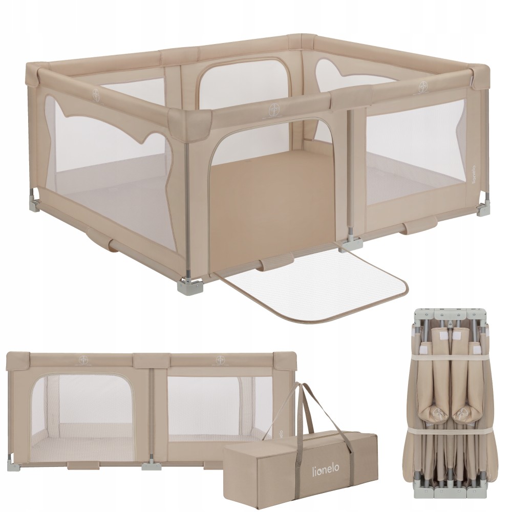 Lionelo Florence Easy Fold Πάρκο για παιδιά (0–48 μηνών) 150 x 180 cm, πτυσσόμενο, φορητό, με πρακτική τσάντα μεταφοράς – ιδανικό για το σπίτι και το ταξίδι.