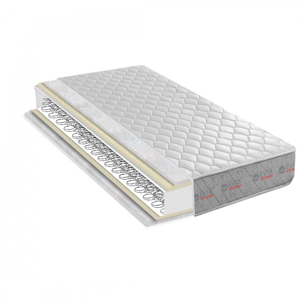 Χειροποίητο ορθοπεδικό στρώμα κατασκευασμένο με bonnel springs ελατήρια, λευκό βαμβακερό τάπητα, λευκή βαμβακερή βάτα και latex.