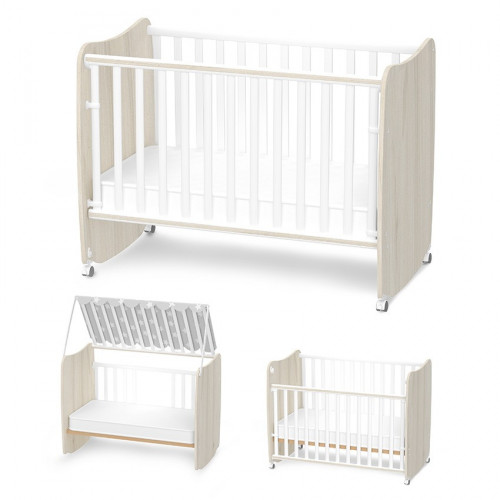 LORELLI ΒΡΕΦΙΚΗ ΚΟΥΝΙΑ ΜΕΤΑΤΡΕΠΟΜΕΝΗ ΣΕ ΚΡΕΒΑΤΙ STARS 60/120 WHITE/LIGHT OAK 10150610036A