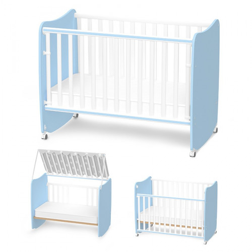 LORELLI ΒΡΕΦΙΚΗ ΚΟΥΝΙΑ ΜΕΤΑΤΡΕΠΟΜΕΝΗ ΣΕ ΚΡΕΒΑΤΙ STARS 60/120 WHITE/BABY BLUE 10150610039A