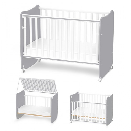 LORELLI ΒΡΕΦΙΚΗ ΚΟΥΝΙΑ ΜΕΤΑΤΡΕΠΟΜΕΝΗ ΣΕ ΚΡΕΒΑΤΙ STARS 60/120 WHITE/STONE GREY 10150610041A