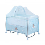 Παρκοκρέβατο της εταιρείας Kikka Boo κατασκευασμένο από αλουμίνιο.