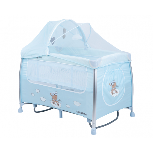 Παρκοκρέβατο της εταιρείας Kikka Boo κατασκευασμένο από αλουμίνιο.