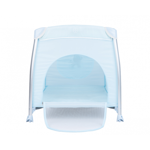 Παρκοκρέβατο της εταιρείας Kikka Boo κατασκευασμένο από αλουμίνιο.