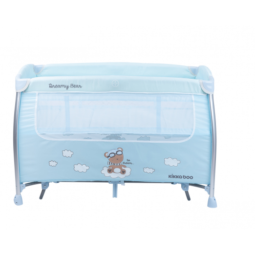 Παρκοκρέβατο της εταιρείας Kikka Boo κατασκευασμένο από αλουμίνιο.