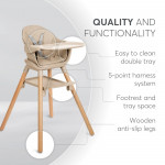 Ξύλινο καρεκλάκι 2 σε 1 κατάλληλο για διαφορετικά παιδικά στάδια της εταιρείας Kikka BooΑναλυτικά Χαρακτηριστικά:Κατάλληλο για παιδιά που μπορούν να καθίσουν χωρίς βοήθεια και έως 36 μήνες - στάδιο 1.