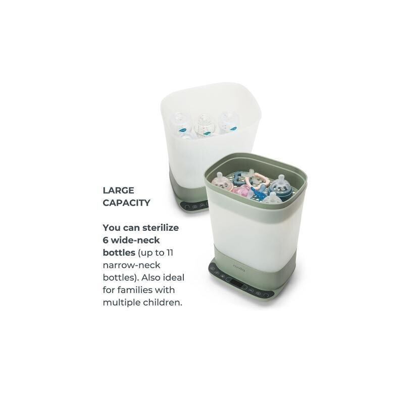 NUVITA SteriDry Digital Αποστειρωτής ατμού κ Στεγνωτήρας μπιμπερό NU-ALST1088Αφαιρεί το 99,99% των μικροβίων και βακτηρίων με ατμό υψηλής θερμοκρασίας.