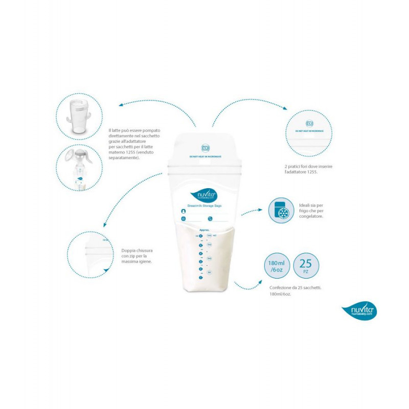 Η φωτογραφία δείχνει Σακουλάκια φύλαξης μητρικού γάλακτος NUVITA 1253 25τμχ NU-ALTL0038Τα σακουλάκια φύλαξης μητρικού γάλακτος της NUVITA διαθέτουν διπλό σταθερό κλείσιμο, ώστε να μην υπάρχουν διαρροές.