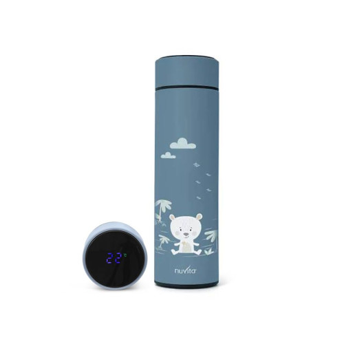 NUVITA ΘΕΡΜΟΣ ΜΕ ΕΝΔΕΙΞΗ ΘΕΡΜΟΚΡΑΣΙΑΣ 500ml POWDER BLUE NU-PPCP0056