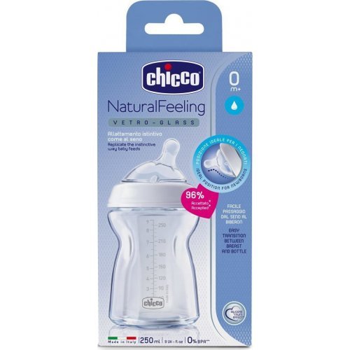 ΜΠΙΜΠΕΡΟ ΓΥΑΛΙΝΟ ΜΕ ΘΗΛΗ ΣΙΛΙΚΟΝΗΣ NATURAL FEELING CHICCO 250ML 0Μ+ A50-80623-00