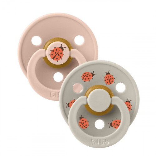 BIBS – STUDIO COLLECTION ΣΕΤ ΠΙΠΙΛΕΣ 2ΤΜΧ – LADYBUG/BLUSH MIX – ΣΤΡΟΓΓΥΛΗ No1 11025101