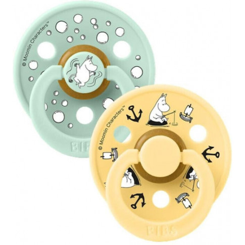 BIBS X MOOMINS COLOUR ΣΕΤ ΠΙΠΙΛΕΣ 2ΤΜΧ - SAILING NORDIC MINT/PALE BUTTER MIX - ΣΤΡΟΓΓΥΛΗ No 11030101