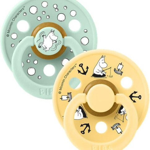 BIBS X MOOMINS COLOUR ΣΕΤ ΠΙΠΙΛΕΣ 2ΤΜΧ - SAILING NORDIC MINT/PALE BUTTER MIX - ΣΤΡΟΓΓΥΛΗ No 11030101