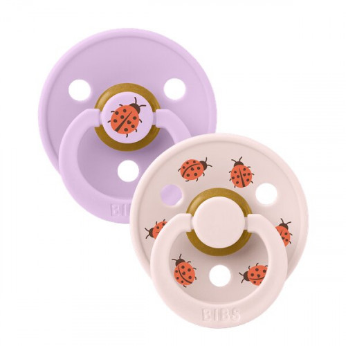 BIBS – STUDIO COLLECTION ΣΕΤ ΠΙΠΙΛΕΣ 2ΤΜΧ – LADYBUG/VIOLET SKY MIX – ΣΤΡΟΓΓΥΛΗ No2 12025103