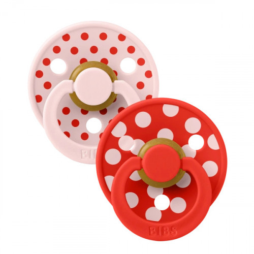BIBS STUDIO COLLECTION ΣΕΤ ΠΙΠΙΛΕΣ 2ΤΜΧ – POLKA DOT- BLOSSOM / CANDY APPLE – ΣΤΡΟΓΓΥΛΗ No3 13034103