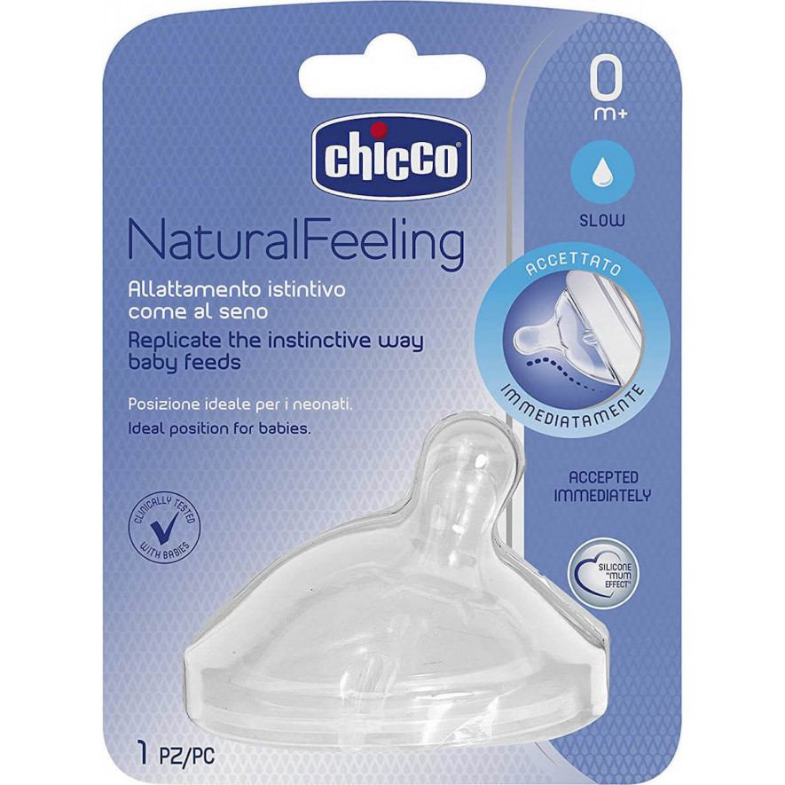 Η Chicco Θηλή Σιλικόνης Natural Feeling Κανονική Ροή 0m+ (1Τμχ.