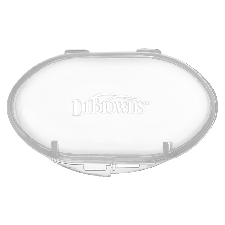 Η φωτογραφία δείχνει Βρεφική δακτυλική οδοντόβουρτσα σιλικόνηςΤοποθετήστε τη δακτυλική οδοντόβουρτσα γύρω από το δείκτη του ενηλίκου.