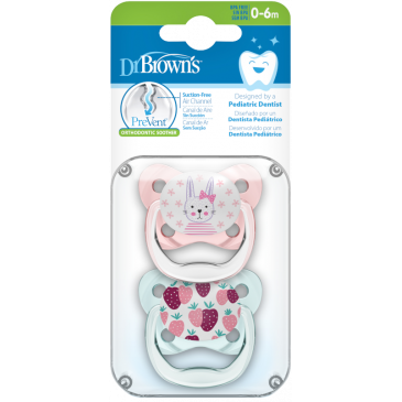 DR. BROWN'S Πιπίλα πεταλούδα ορθο/κη ροζ, επίπεδο 1, 0-6 μηνών (2 τεμ.) PV 12302