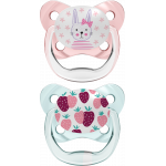 Η φωτογραφία δείχνει Ορθοδοντικές Πιπίλες Πεταλούδα PreventΟι πιπίλες PreVent της Dr.