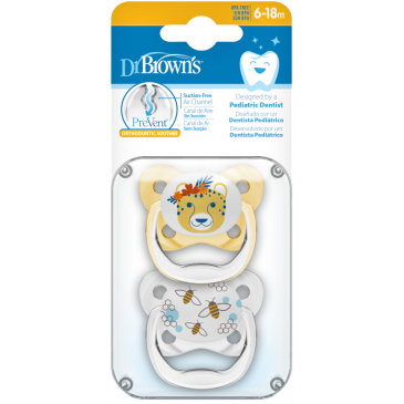 DR. BROWN'S Πιπίλα πεταλούδα ορθο/κη ροζ, επίπεδο 2, 6-18 μηνών (2 τεμ.) PV 22302