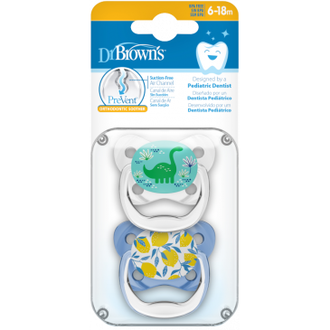 DR. BROWN'S Πιπίλα πεταλούδα ορθο/κη μπλε, επίπεδο 2, 6-18 μηνών (2 τεμ.) PV 22402