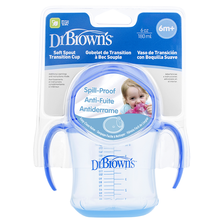 Κύπελλο 180 ml μαλακό στόμιο με καπάκι και λαβέςΕιδικά σχεδιασμένο κύπελλο εκπαίδευσης, για το πρώτο στάδιο «ανεξαρτητοποίησης» του μωρού.