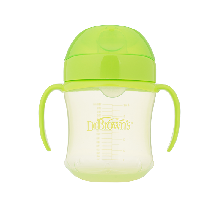 Κύπελλο 180 ml μαλακό στόμιο με καπάκι και λαβέςΕιδικά σχεδιασμένο κύπελλο εκπαίδευσης, για το πρώτο στάδιο «ανεξαρτητοποίησης» του μωρού.