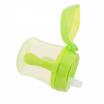 Κύπελλο 180 ml μαλακό στόμιο με καπάκι και λαβέςΕιδικά σχεδιασμένο κύπελλο εκπαίδευσης, για το πρώτο στάδιο «ανεξαρτητοποίησης» του μωρού.